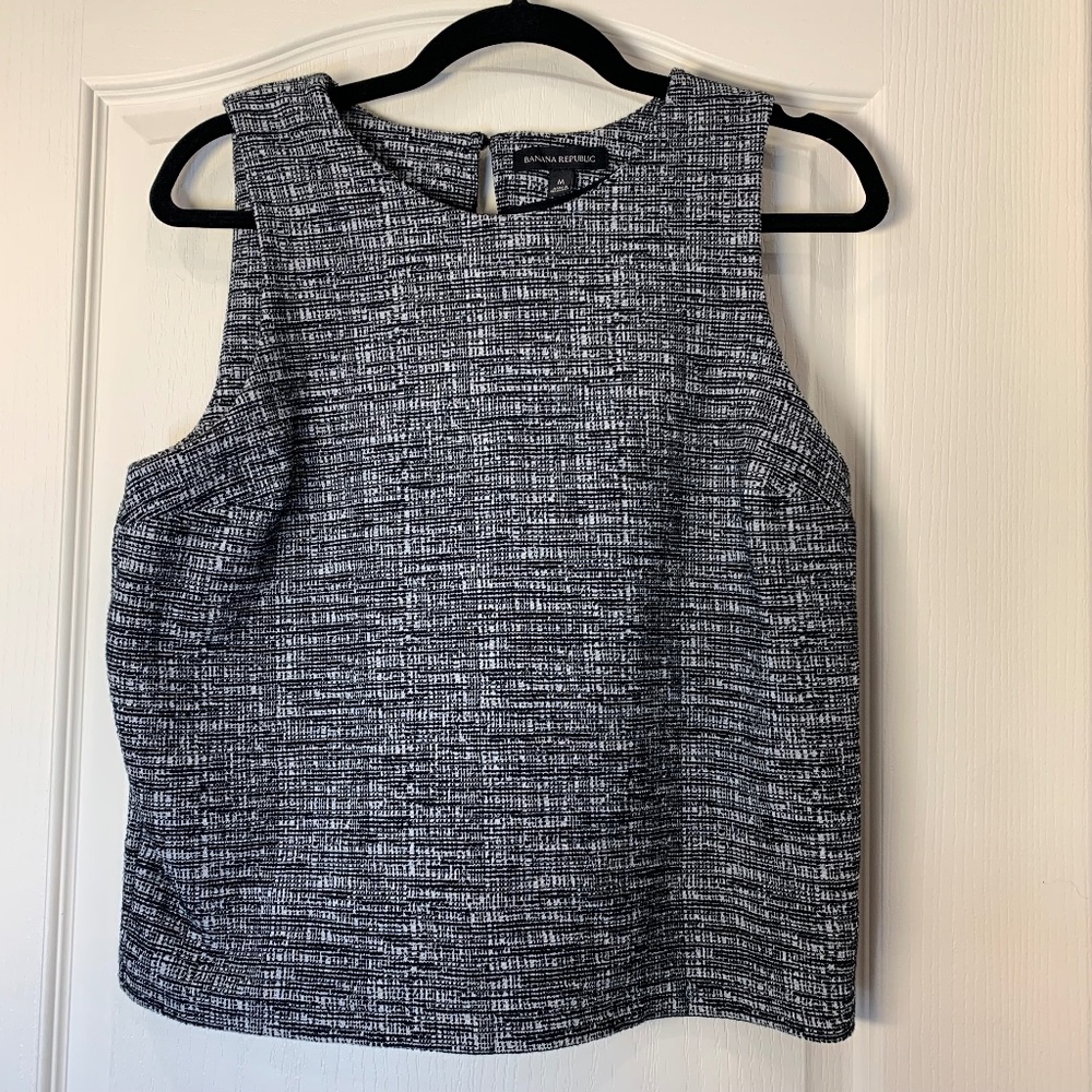 Banana Republic Tweed-Style Sleeveless Top – Modern Workwear Essential